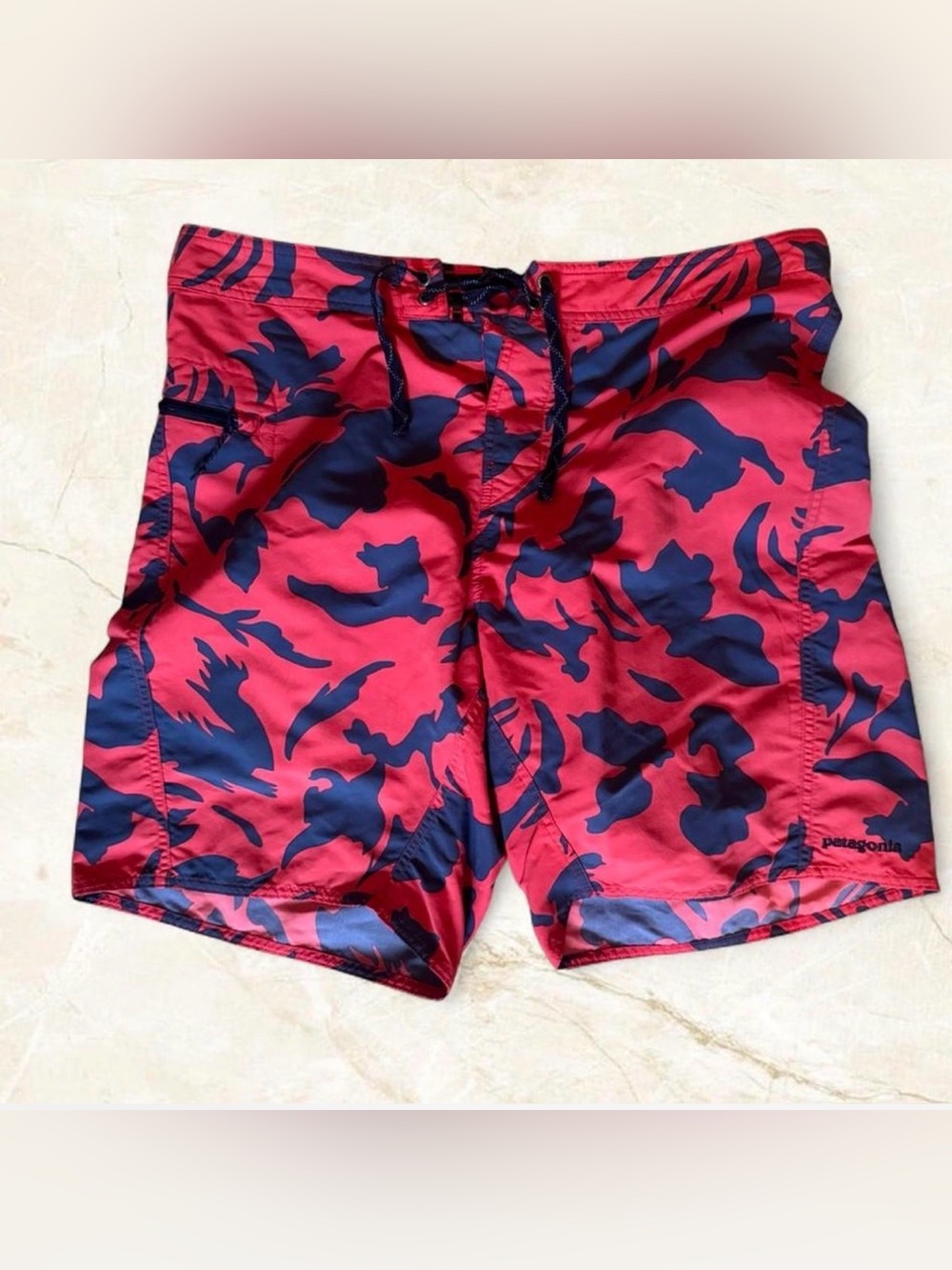 Patagonia Board Shorts Men 36 Red Delicious Tings Betta Wavefarer Surf Beach 🏖️